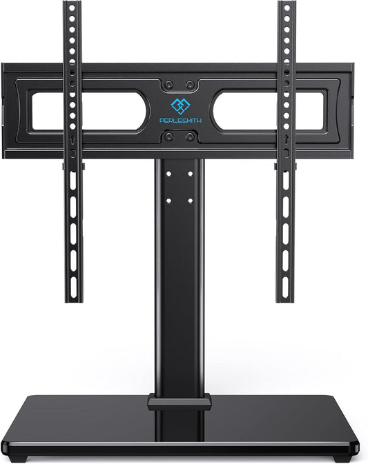 Universal TV Stand Table Top TV Base for 32 to 65 Inch LCD LED OLED 4K Flat Screen Tvs-Height Adjustable TV Mount Stand with Tempered Glass Base,Vesa 400X400Mm,Holds up to 88Lbs,Pstvs15
