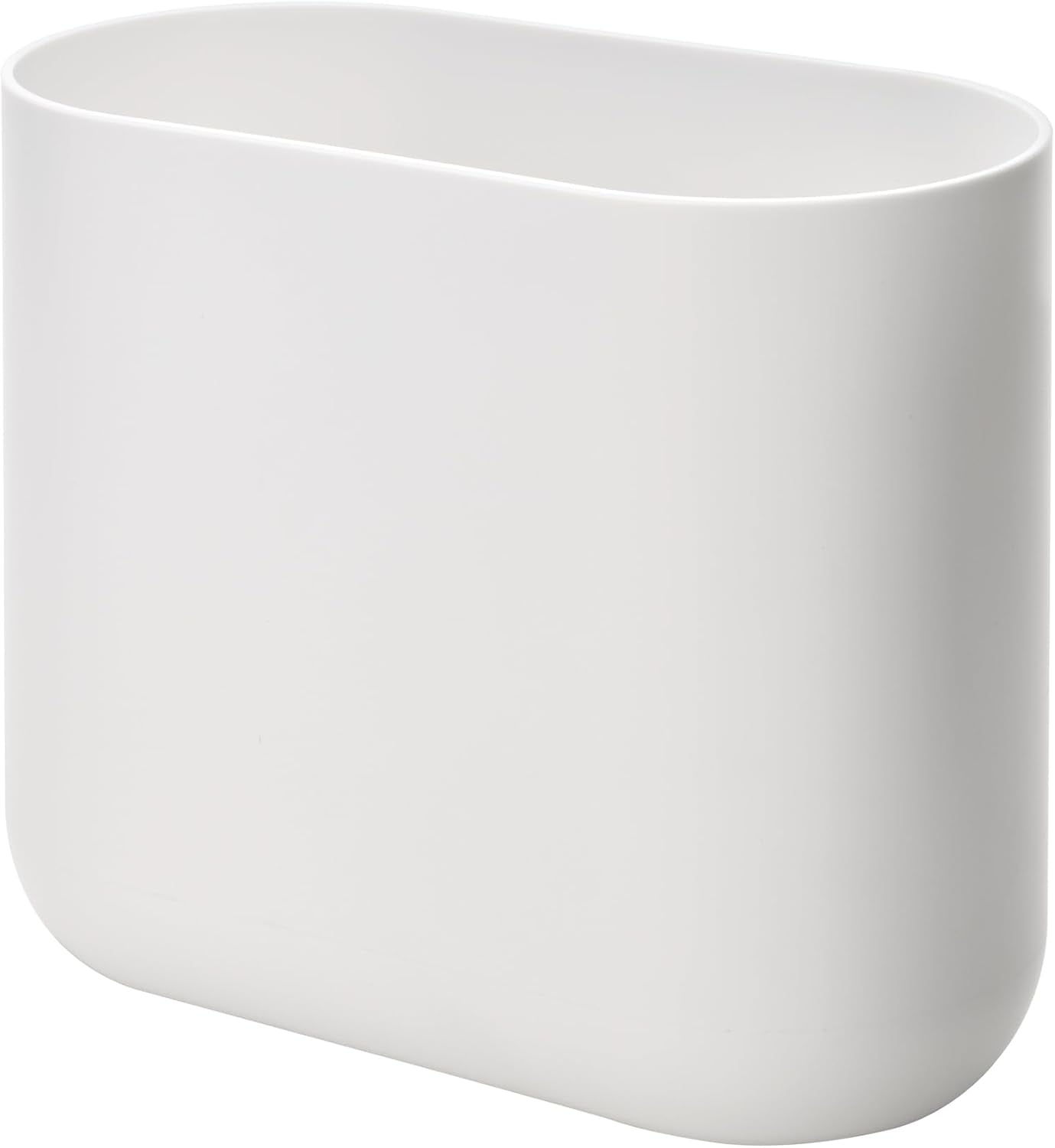 Small Slim Plastic Bathroom Trash Can, Garbage Can for Bedroom, Office, Desk, Dorm, White