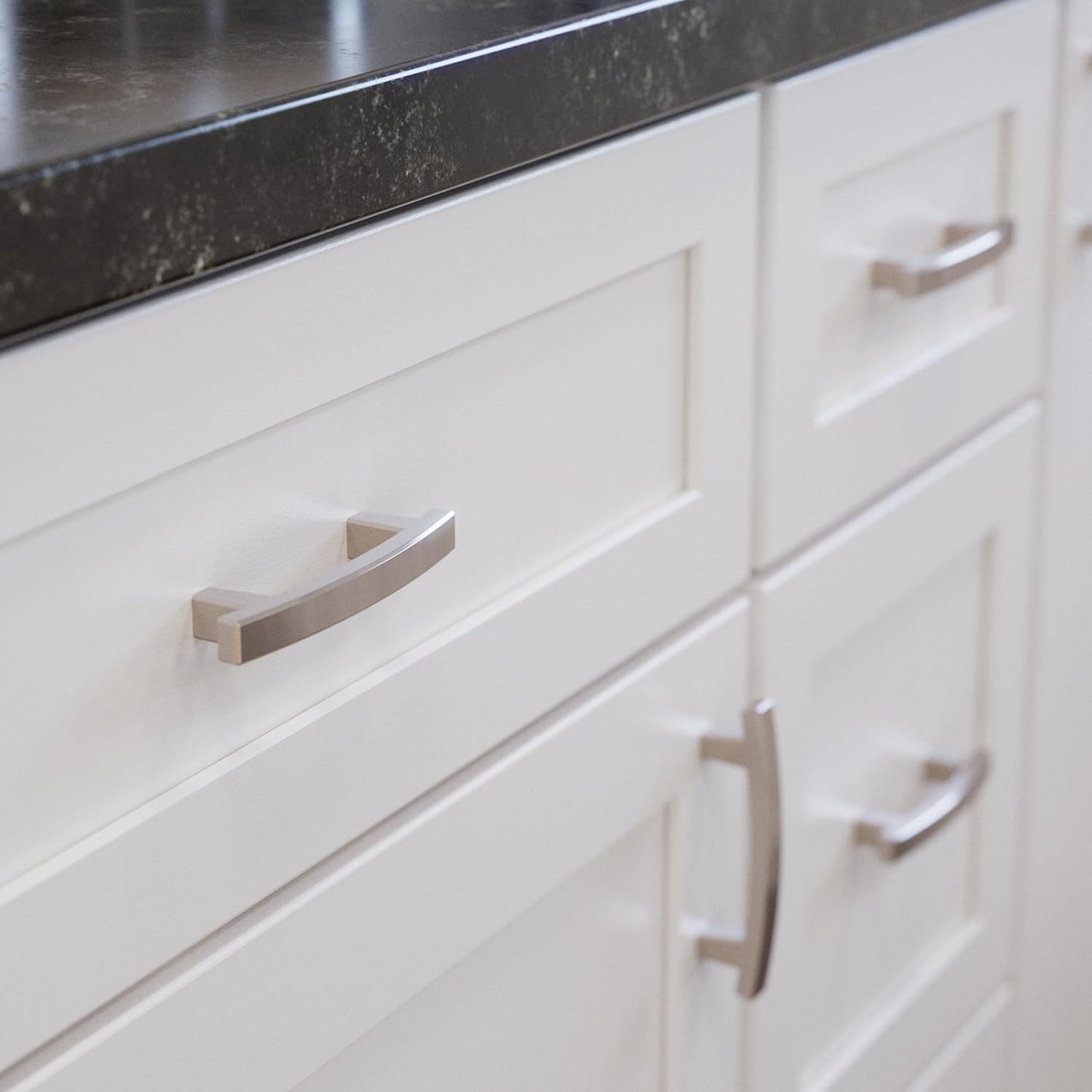 (10-Pack) – Brushed Nickel Cabinet Handles, 3 Inch Hole Center, Pulls for Drawers, Kitchen Cabinet Door, Dressers | Pierce