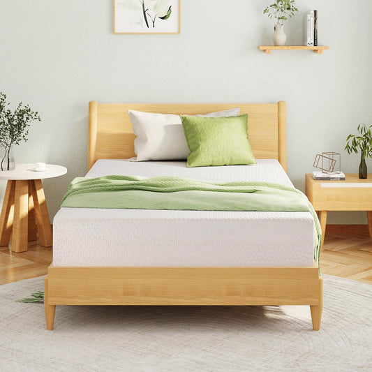 EGOHOME Full Size Memory Foam Mattress, 8 Inch Bed Mattress in a Box with Cooling Green Tea Gel, Pressure Relief with Medium Firm Support, Certipur-Us Certified, 75''L X 54''W, ‎37.3 Pounds White