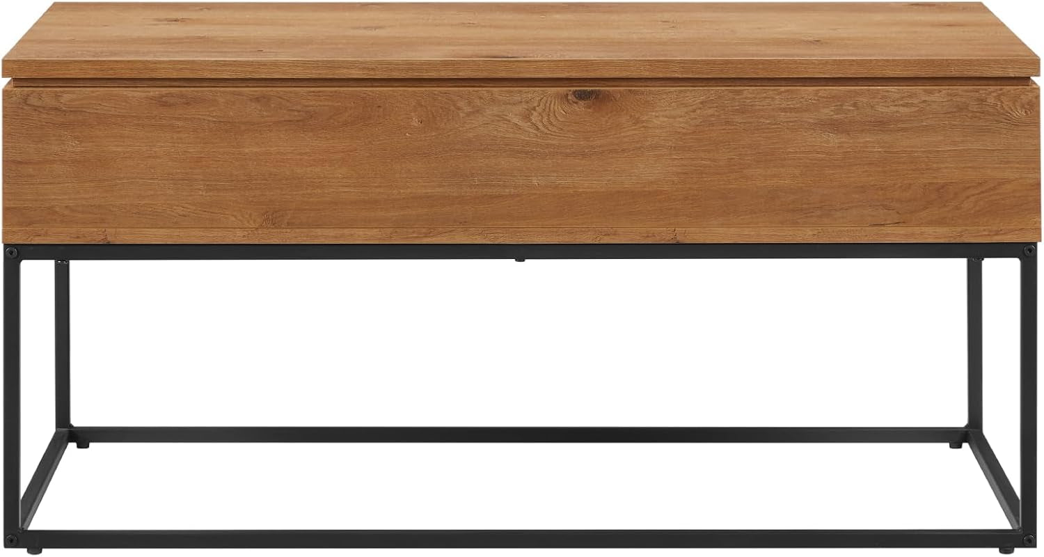 Akron Modern Open Box Lift-Top Storage Coffee Table, 40 Inch, English Oak