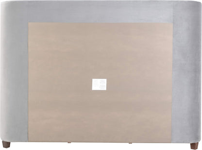 Jennifer Taylor Home Brooklyn King Tufted Panel Bed Headboard and Footboard Set, Opal Grey Velvet