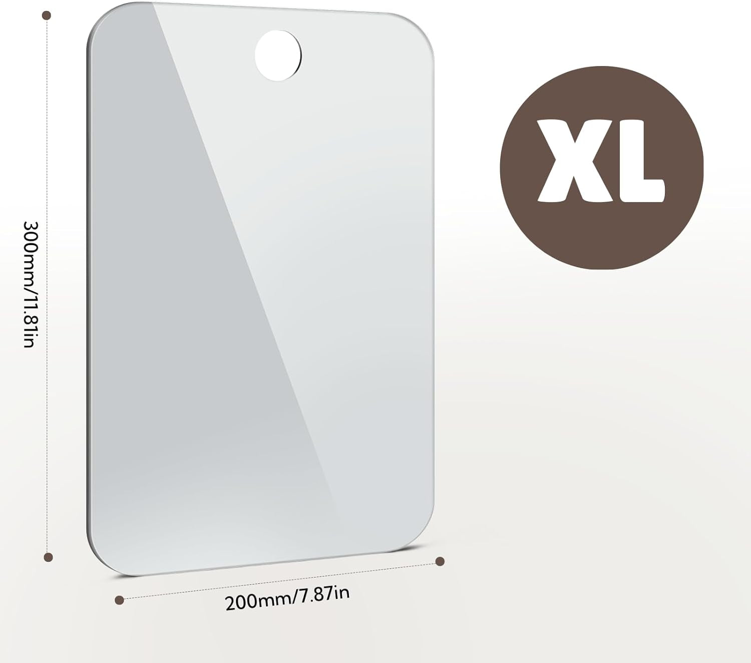 Shower Mirror Fogless for Shaving Anti-Fog Frameless Wall Hanging Makeup,11.81" L X 7.87" W,Grey