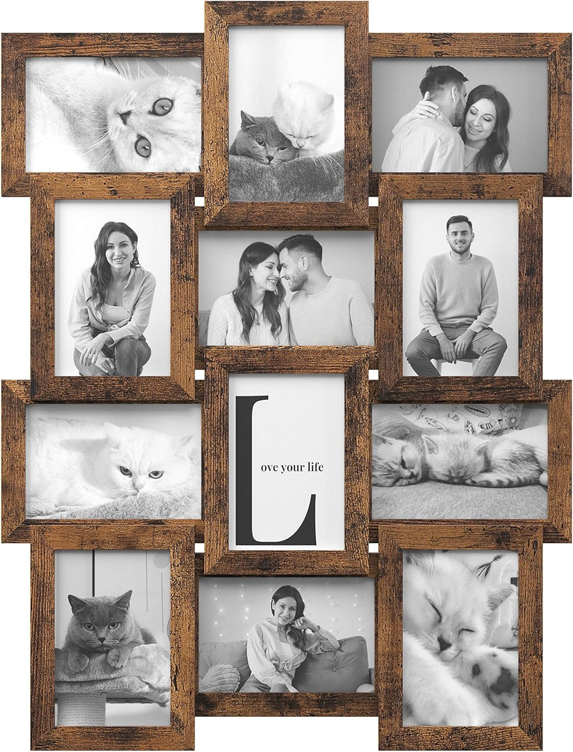 Collage Picture Frames, 4X6 for Wall Decor Set of 12, Multi Family Photo for Gallery Decor, Hanging Display, Assembly Required, Ink Black URPF26BK