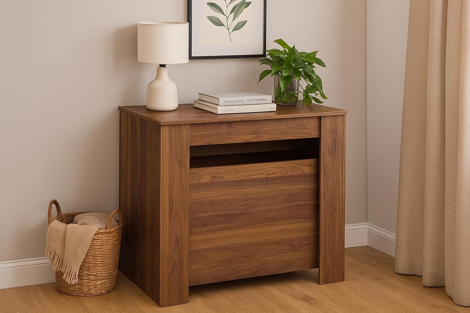 Extendable Dining Table, Transformer Folding Console Table for 10-12 People, Space Saving Dining Room Table for Apartments & Homes, Walnut