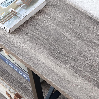 Farmhouse Sofa Table, Rustic Console Table for Living Room, Entryway Table with Storage, Hallway Entry Table for Foyer, Light Grey Oak, 47 Inch