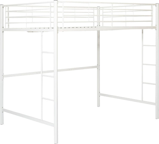 Timothee Urban Industrial Metal Double over Loft Bunk Bed, Full Double, White
