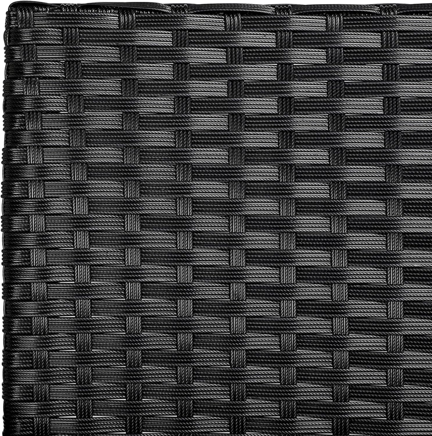 3 Pieces Patio Porch Furniture Set, Outdoor PE Rattan Wicker Conversation Set with Soft Cushions, Glass Coffee Table & 2 Chairs for Garden/Deck/Courtyard/Poolside, Black/Gray