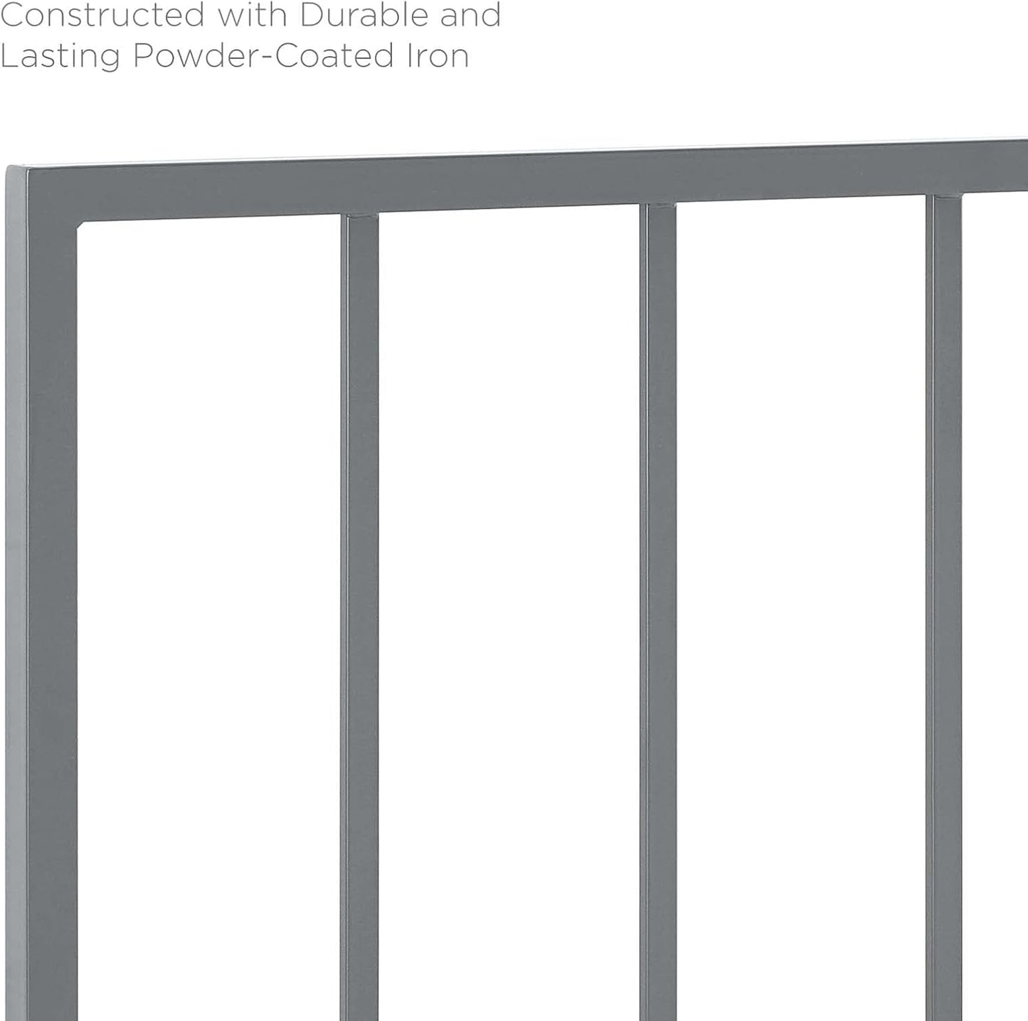 Tatum Modern Farmhouse Metal Queen Headboard in Black