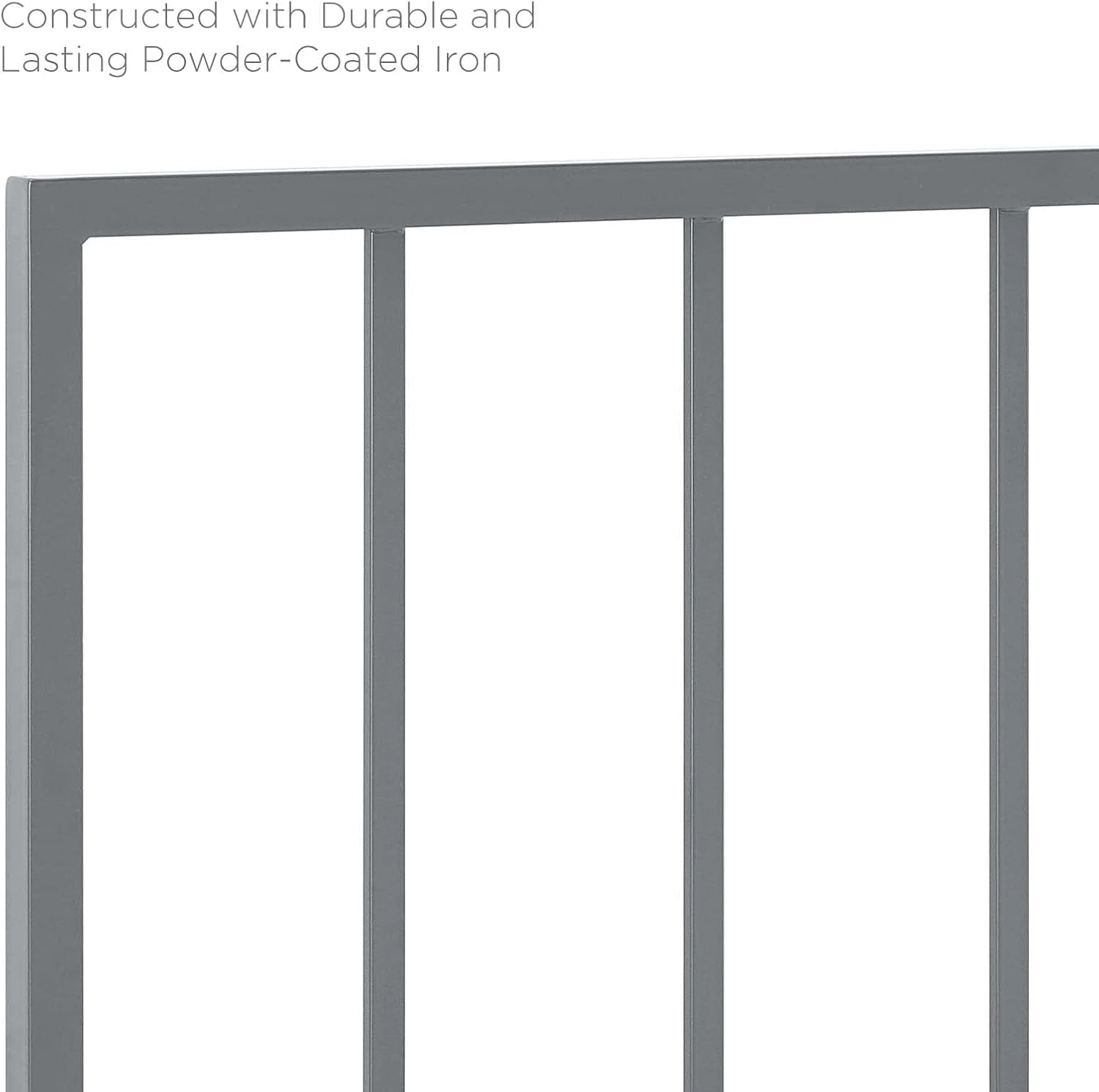 Tatum Modern Farmhouse Metal Queen Headboard in Black