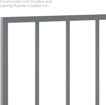Tatum Modern Farmhouse Metal Queen Headboard in Black