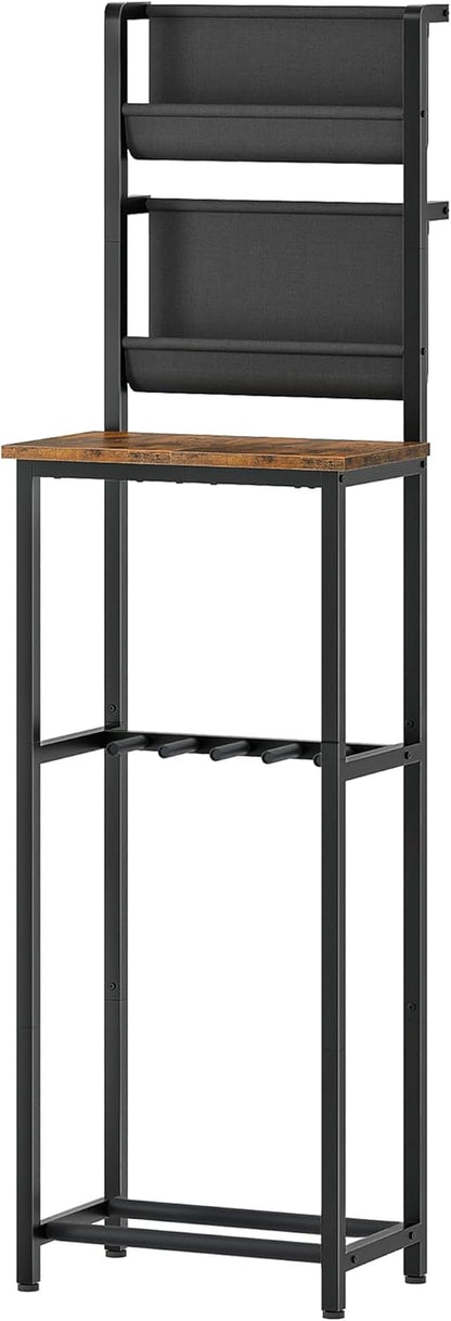 70.5"H Multi Guitar Stand, Guitar Rack Record Player Stand Sturdy and Space-Saving, Guitar Display Holds 6 Instruments, Retro Industrial Style, for Home, Studio, Rustic Brown and Black TCJ18BF