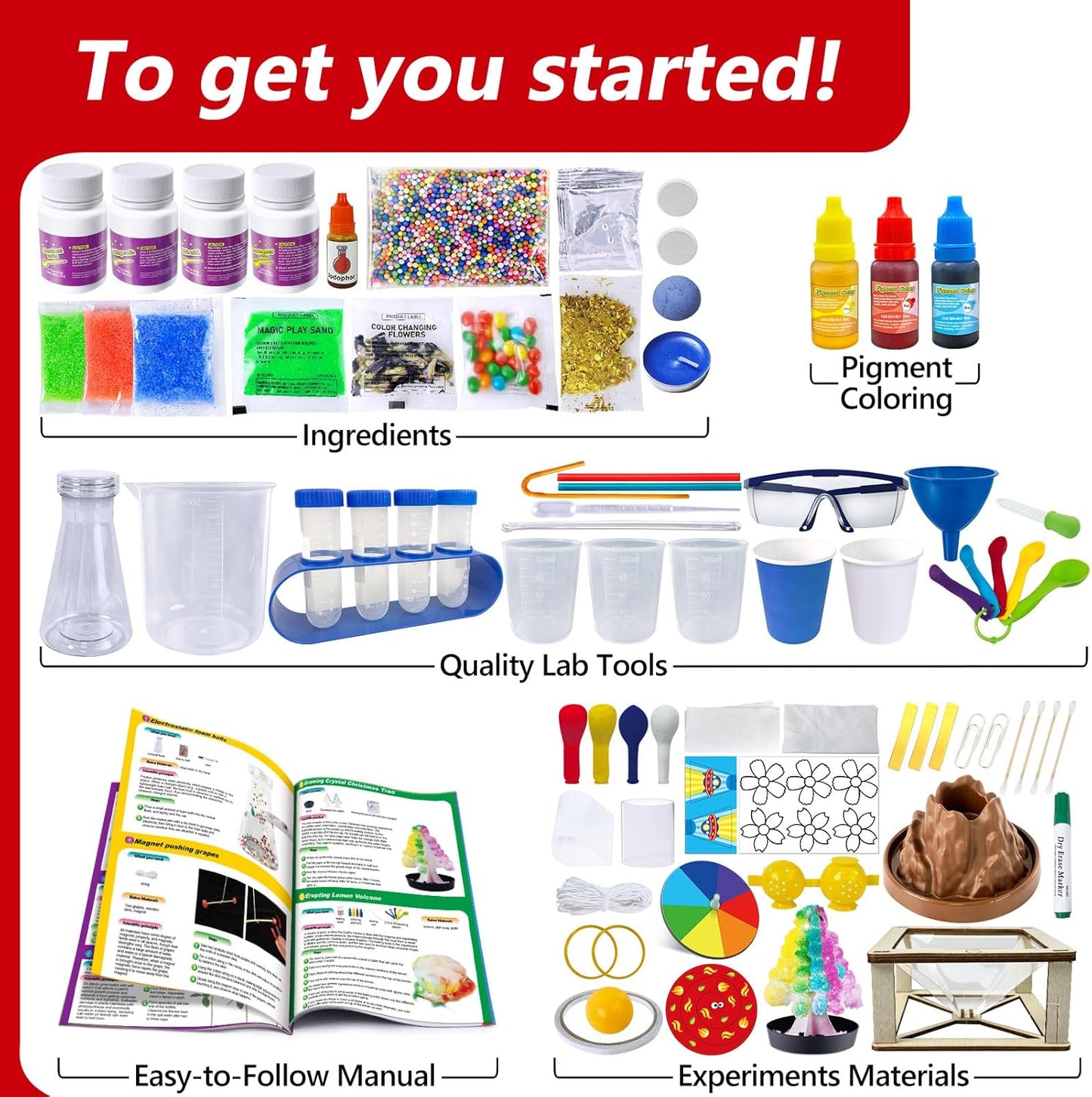 272 Experiments Science Kit for Kids, Chemistry Set, S.T.E.M Toys Boys Girls Birthday Gifts, Volcano, Crystal, Magic, Physics Lab Educational Learning Project