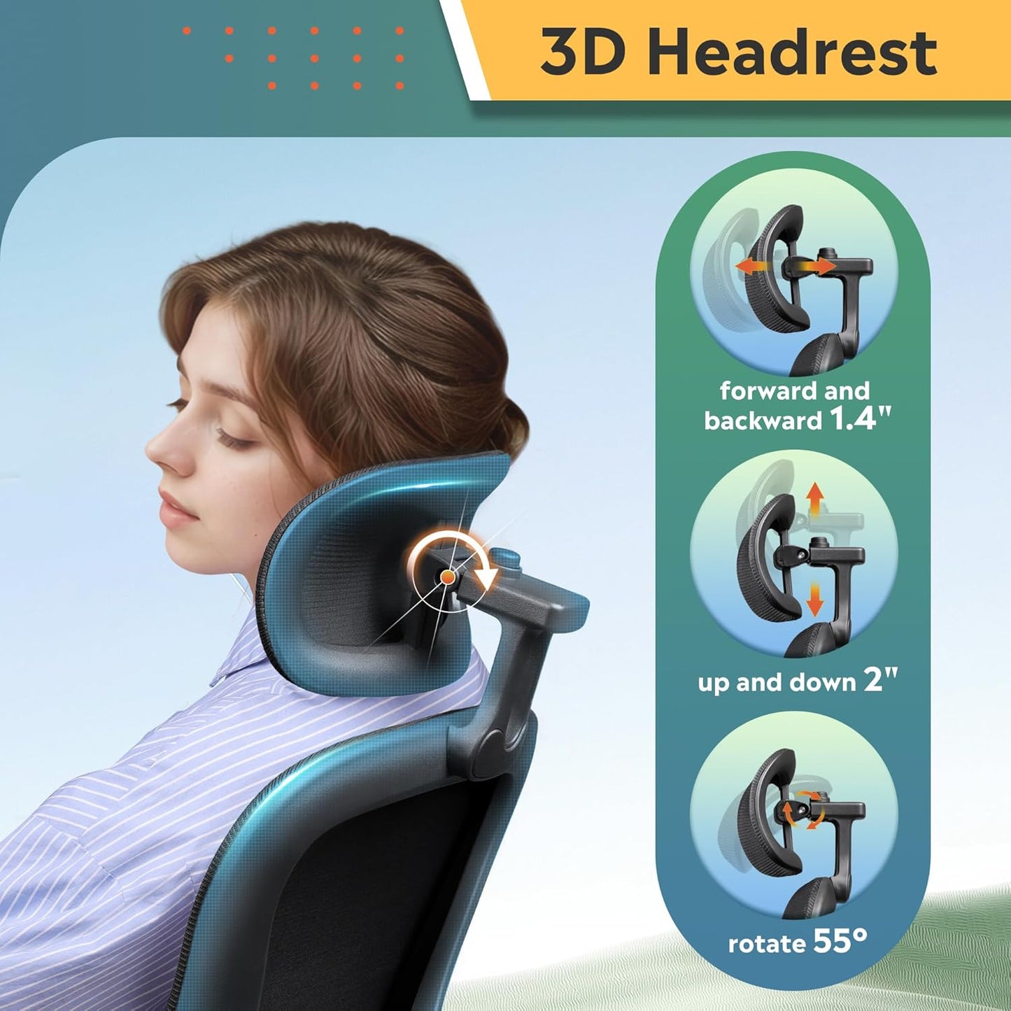 Office Chair, Breathable Black Mesh Elegance with Ergonomic Comfort for Professionals & Gamers