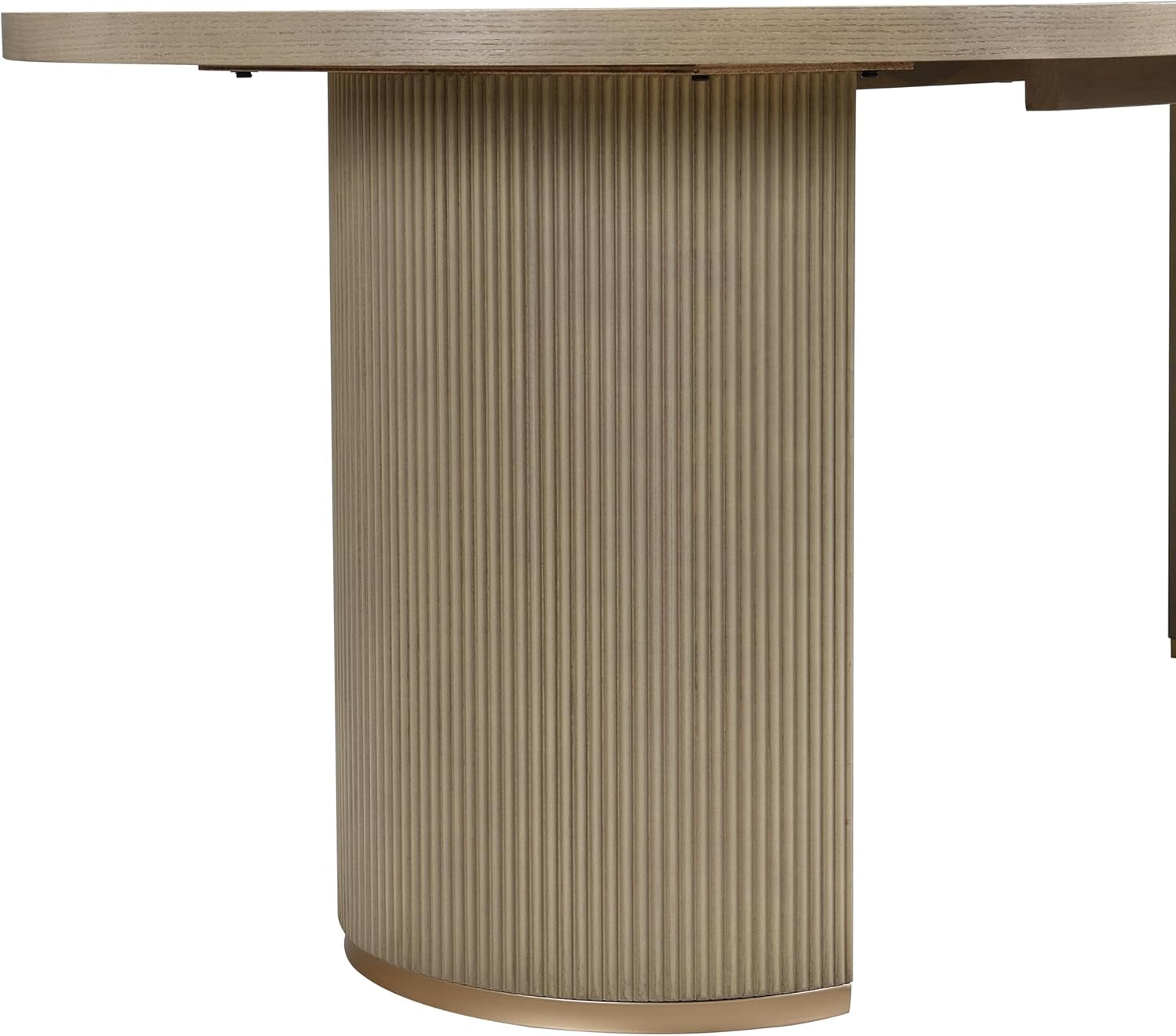 Lancas Modern Minimalist Wooden Indoor Dining Table, Oval Top Dining Table Set for 6, Pedestal Dining Room/Kitchen Table, Ideal for Restaurant/Family Gatherings, Light Ash