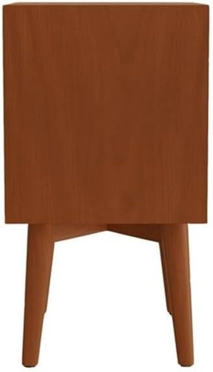 Flynn Mid Century Modern Mahogany Fully Assembled Bedroom Side Nightstand with 2 Bedside Storage Drawers, Chestnut