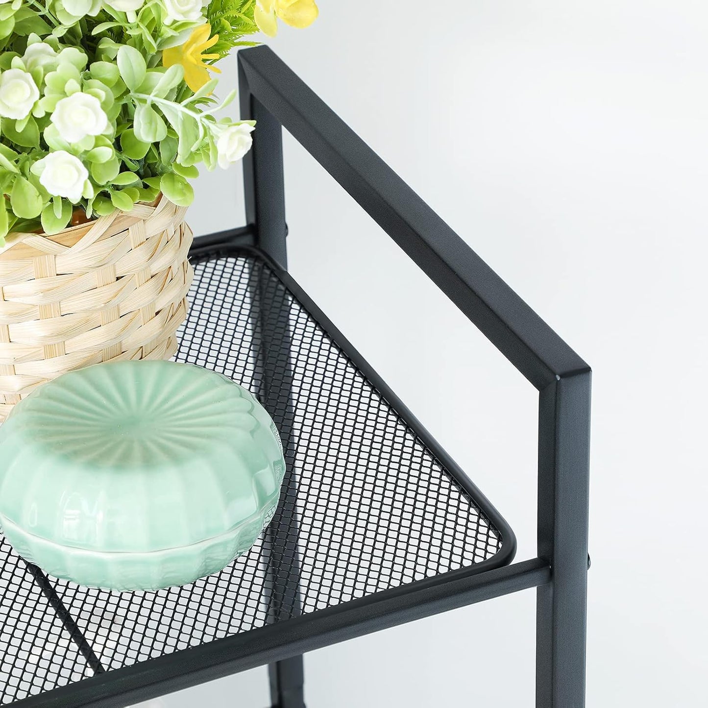 5-Tier Storage Rack, Bathroom Shelf, Extendable Plant Stand with Adjustable Shelf, for Bathroom, Living Room, Balcony, Kitchen, Black UBSC35BK, 11.8 X 15 X 50.4 Inches