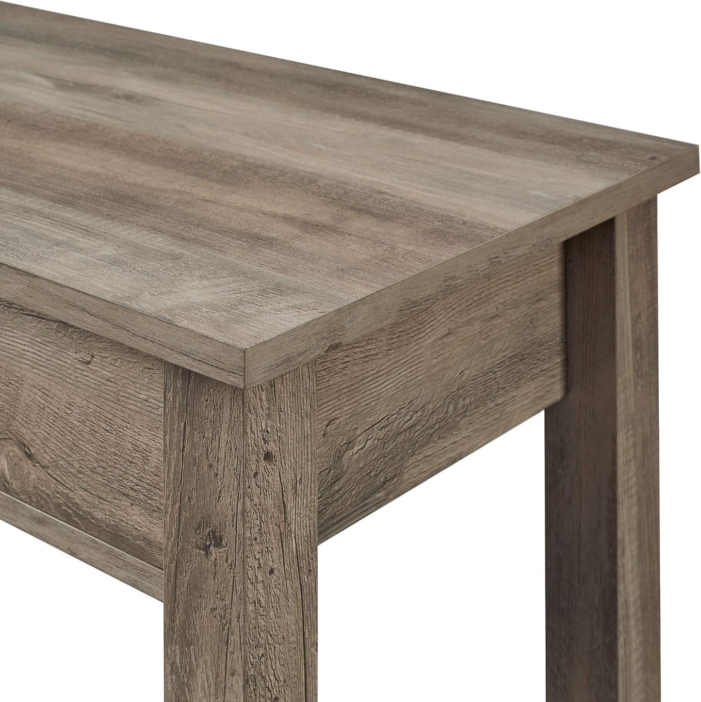 Rustic Wood Farmhouse Entryway Accent Table with Storage Drawer Entry Table Living Room End Table, 48 Inch, 32" H X 48" L X 16" W, Grey
