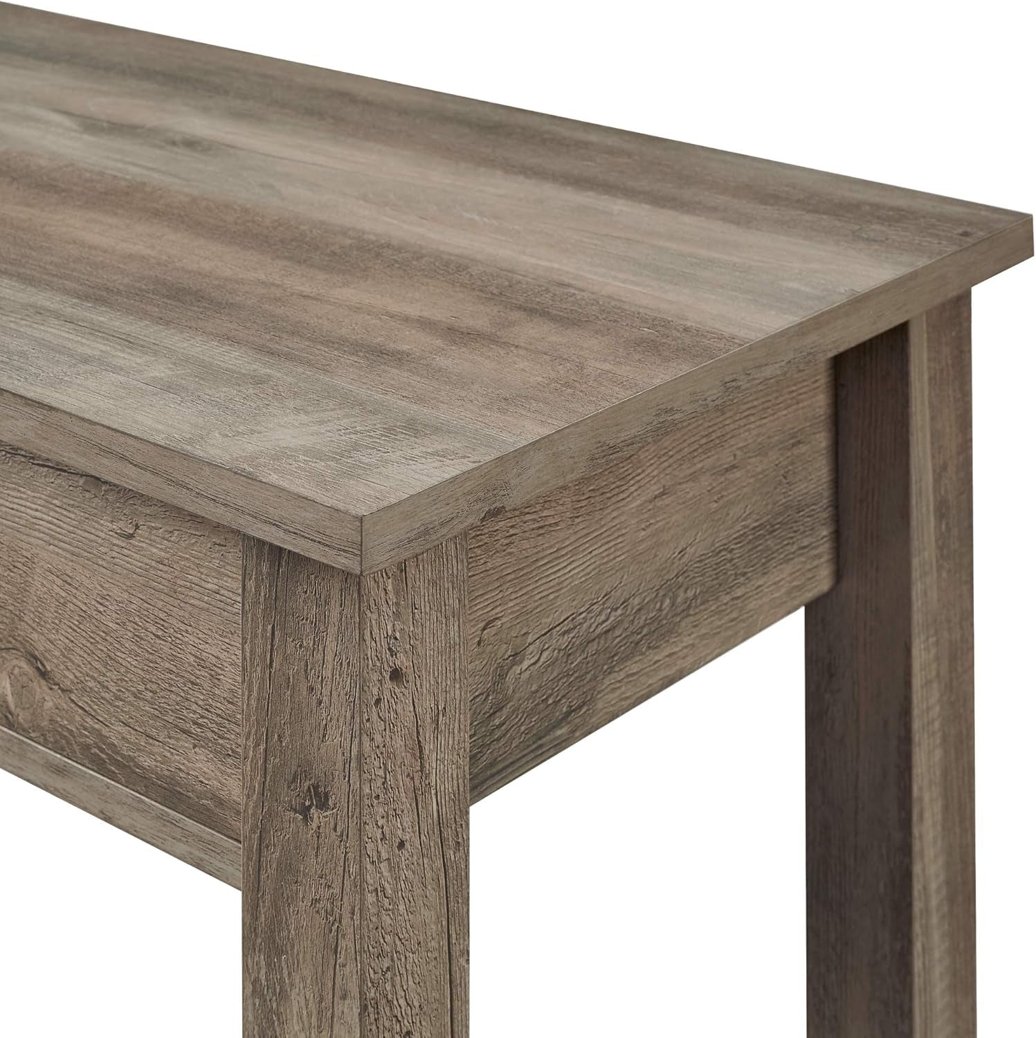 Rustic Wood Farmhouse Entryway Accent Table with Storage Drawer Entry Table Living Room End Table, 48 Inch, 32" H X 48" L X 16" W, Grey