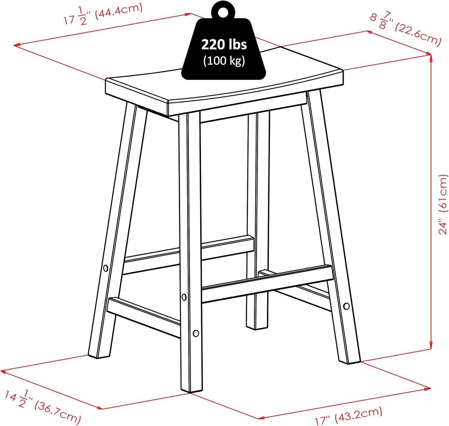 Satori Counter Stool, 24", Walnut