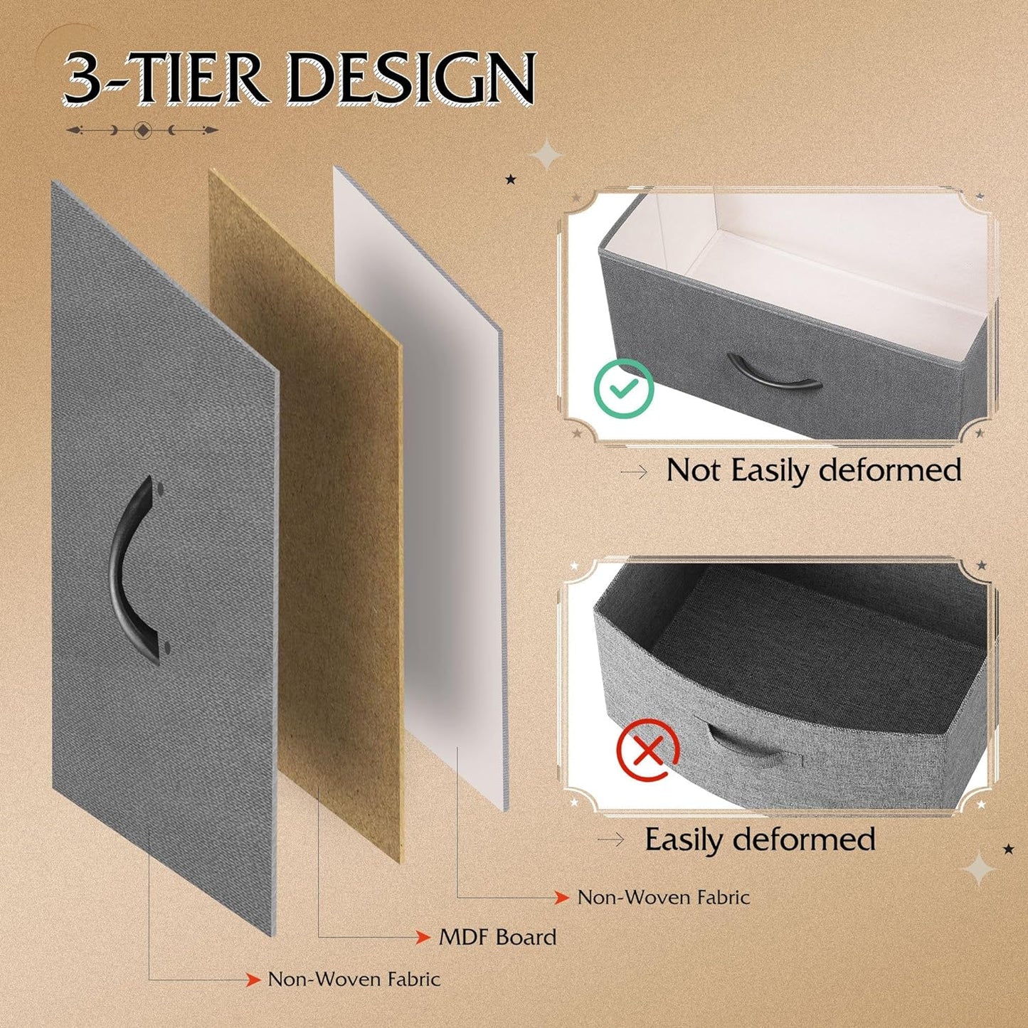 Fabric Dresser for Bedroom, Tall Dresser with 8 Drawers, Storage Tower with Fabric Bins, Double Dressers, Chest of Drawers for Closet, Living Room, Hallway, Dark Gray