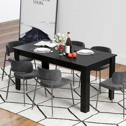 Dining Table for 6, Rectangular Kitchen Table with 330Lbs Capacity, Stable Structure, 63" L X 31.5" W X 30" H Large Farmhouse Center Tables for Dinner, Dinette, Dining Room, Black