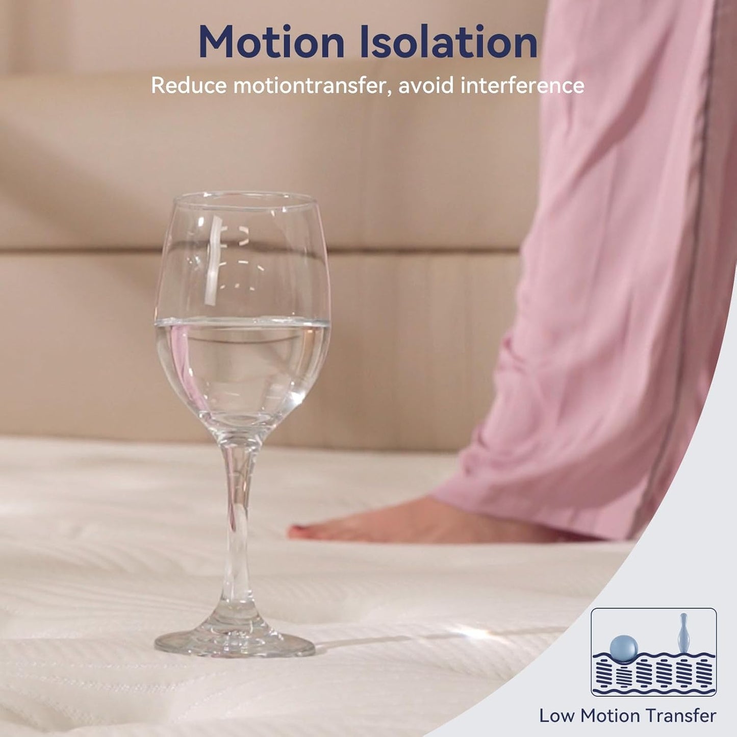 Queen Mattress 12 Inch, Hybrid Mattress in a Box, Individually Pocket Springs, Medium Firm Feel for Pressure Relief, Breathable Comfort, Certipur-Us Certified, Gray&White