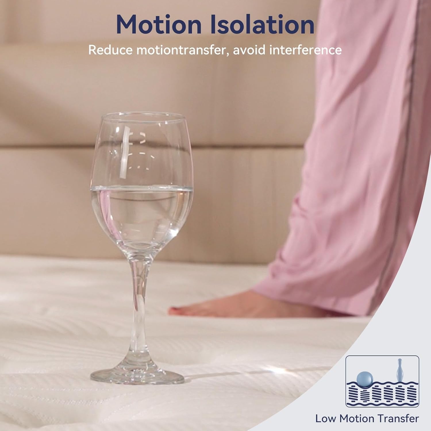 Queen Mattress 12 Inch, Hybrid Mattress in a Box, Individually Pocket Springs, Medium Firm Feel for Pressure Relief, Breathable Comfort, Certipur-Us Certified, Gray&White