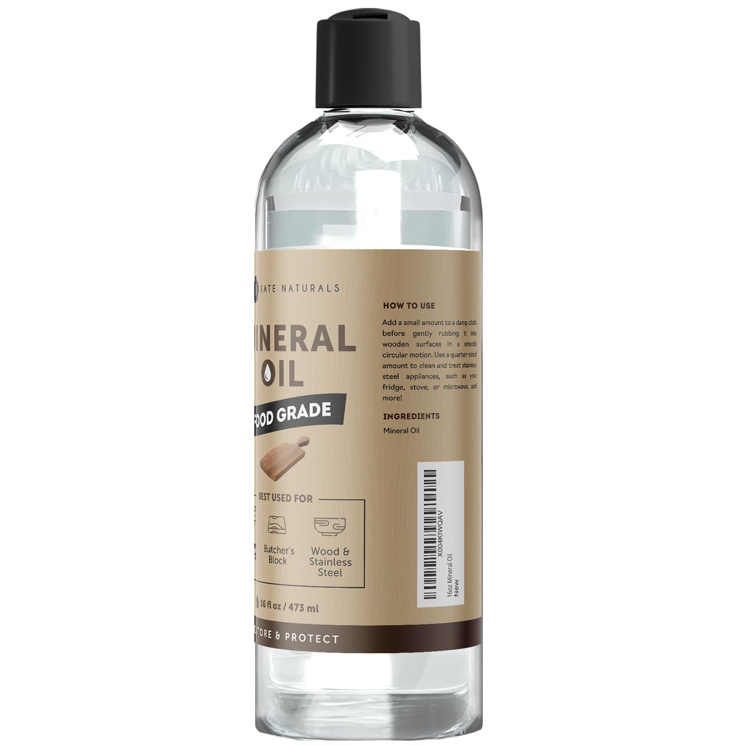 Mineral Oil for Wood Cutting Board, Butcher Block, and Knife. Food Grade Mineral Oil for Wooden Cutting Board & Utensils (16Oz, Food Safe)
