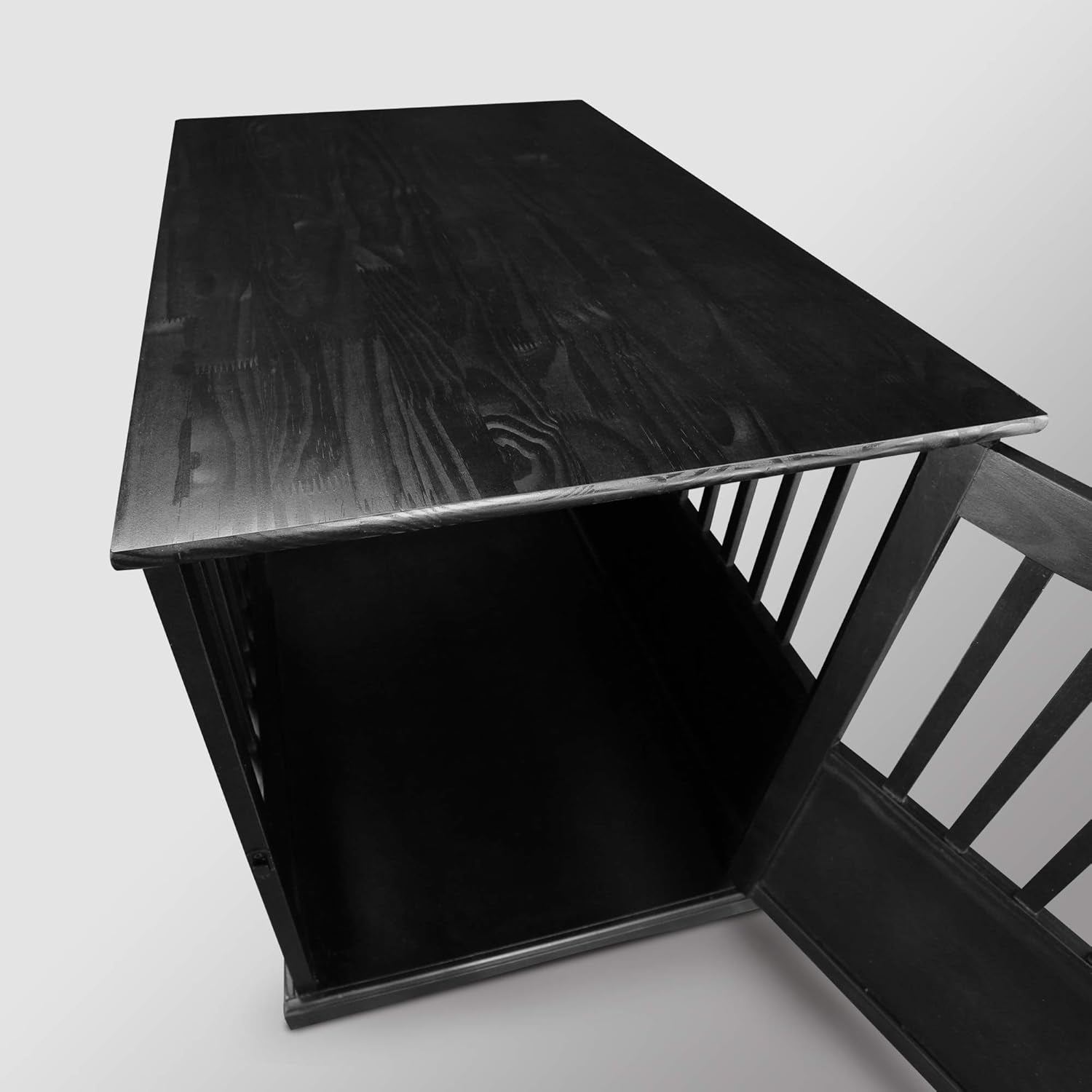 Wooden Large Pet Crate, End Table, Walnut 24 X 36.5 X 29.5 In