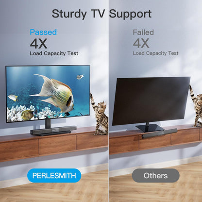 Swivel Universal TV Stand/Base - Table Top TV Stand for 32-60 Inch LCD LED Tvs - Height Adjustable TV Mount Stand with Tempered Glass Base, VESA 400X400Mm,Holds up to 88Lbs PSTVS09