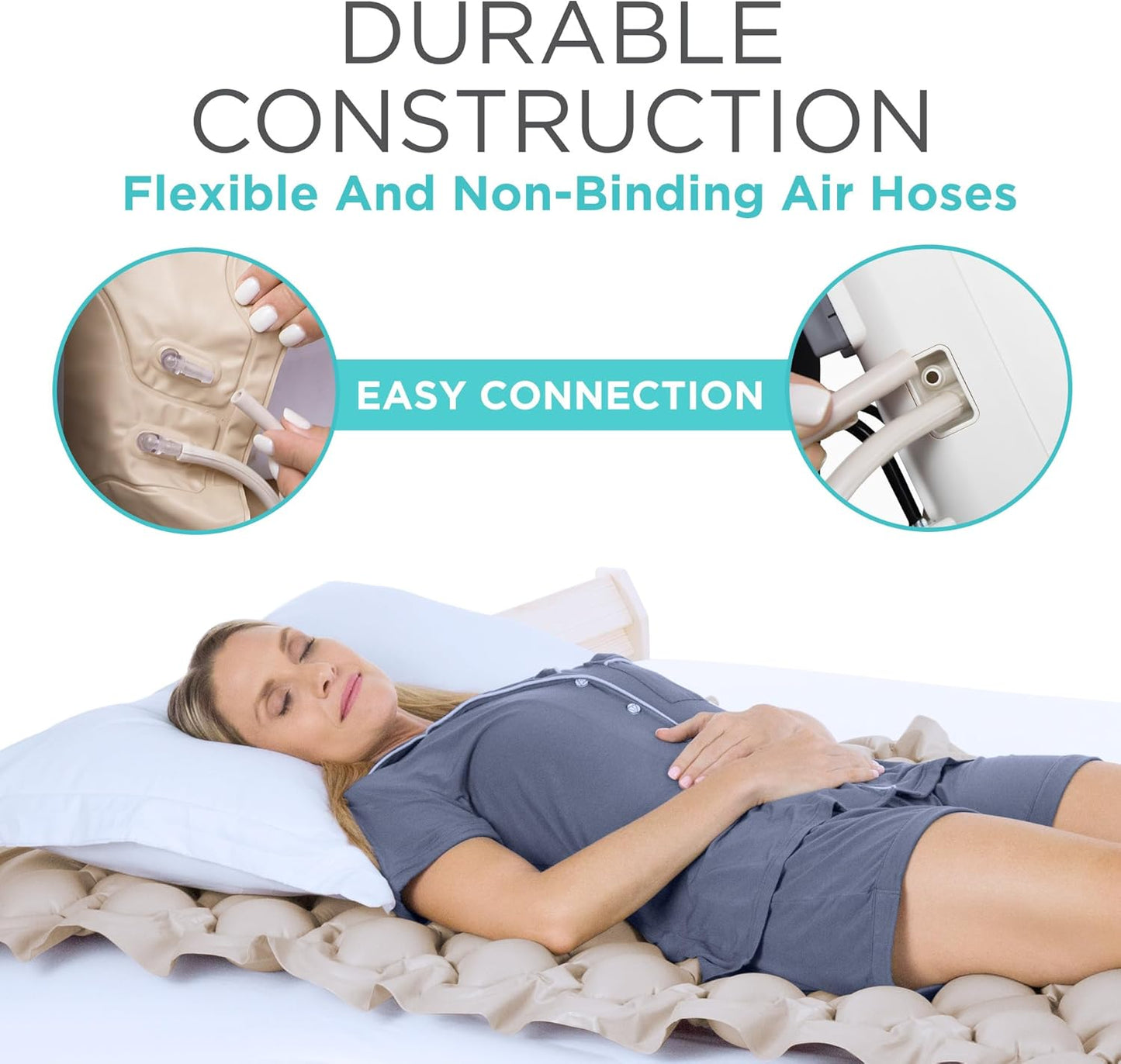 Alternating Air Pressure Mattress Pad - the Original Bed Sore Prevention Solution - Hospital Topper for Bedridden Patients - Includes Waterproof, Breathable Ulcer Cushion & Whisper Quiet Pump