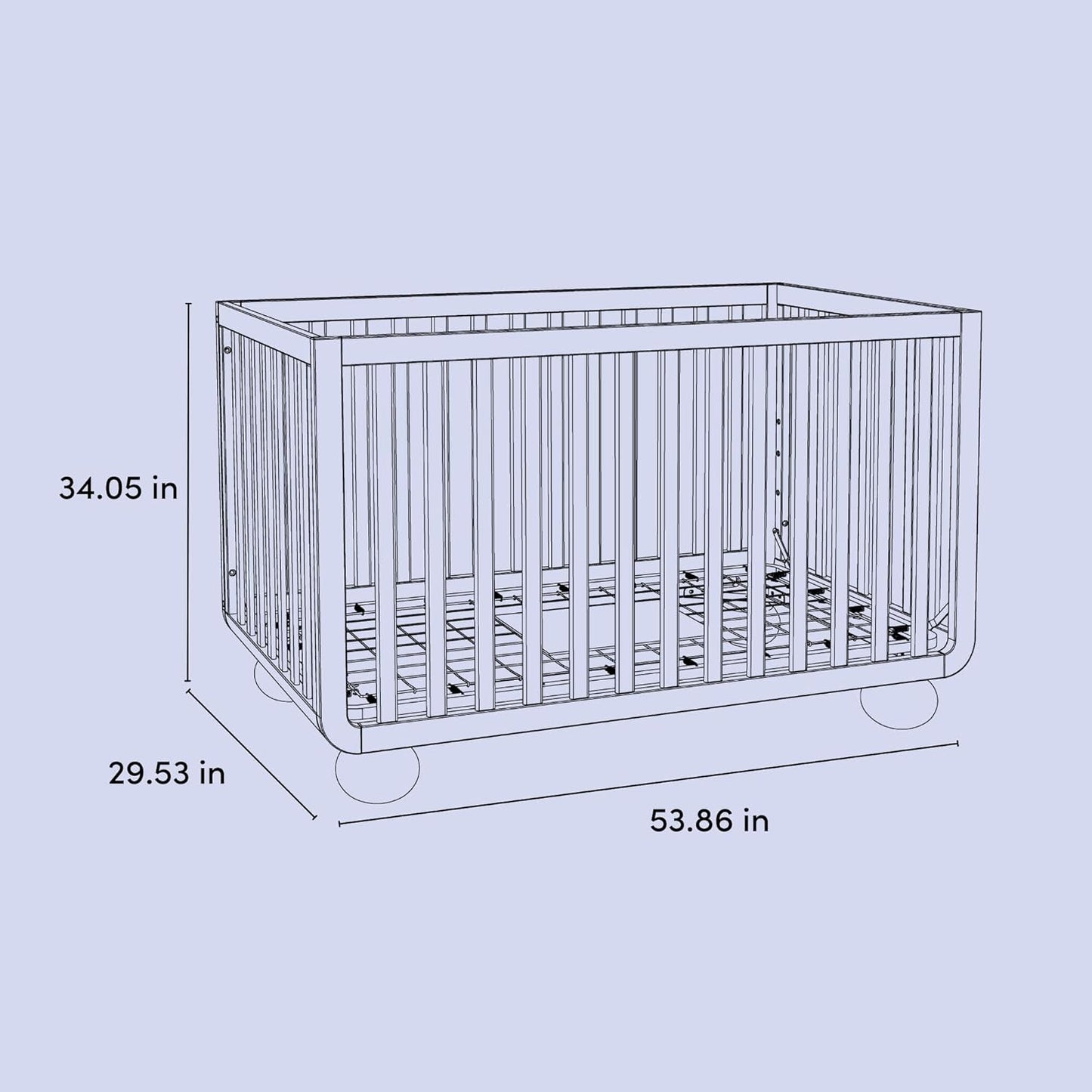 Amalfi Convertible Crib with Toddler Guardrail (Frosted Oat & Driftwood) – GREENGUARD Gold Certified, Toddler Bed Conversion Kit Included, Fits Standard Crib Mattress, Converts to Full Bed