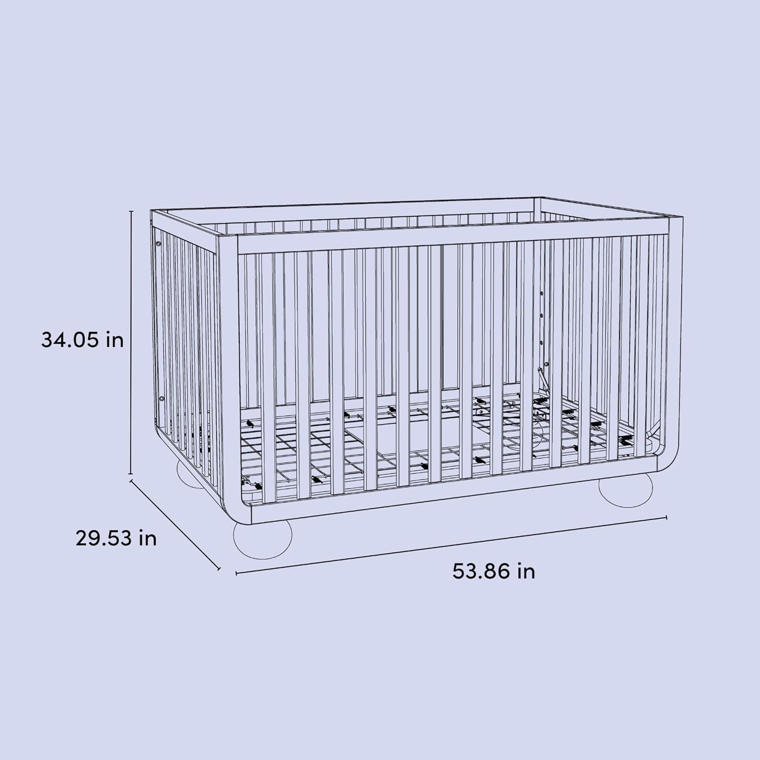 Amalfi Convertible Crib with Toddler Guardrail (Frosted Oat & Driftwood) – GREENGUARD Gold Certified, Toddler Bed Conversion Kit Included, Fits Standard Crib Mattress, Converts to Full Bed