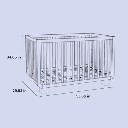 Amalfi Convertible Crib with Toddler Guardrail (Frosted Oat & Driftwood) – GREENGUARD Gold Certified, Toddler Bed Conversion Kit Included, Fits Standard Crib Mattress, Converts to Full Bed