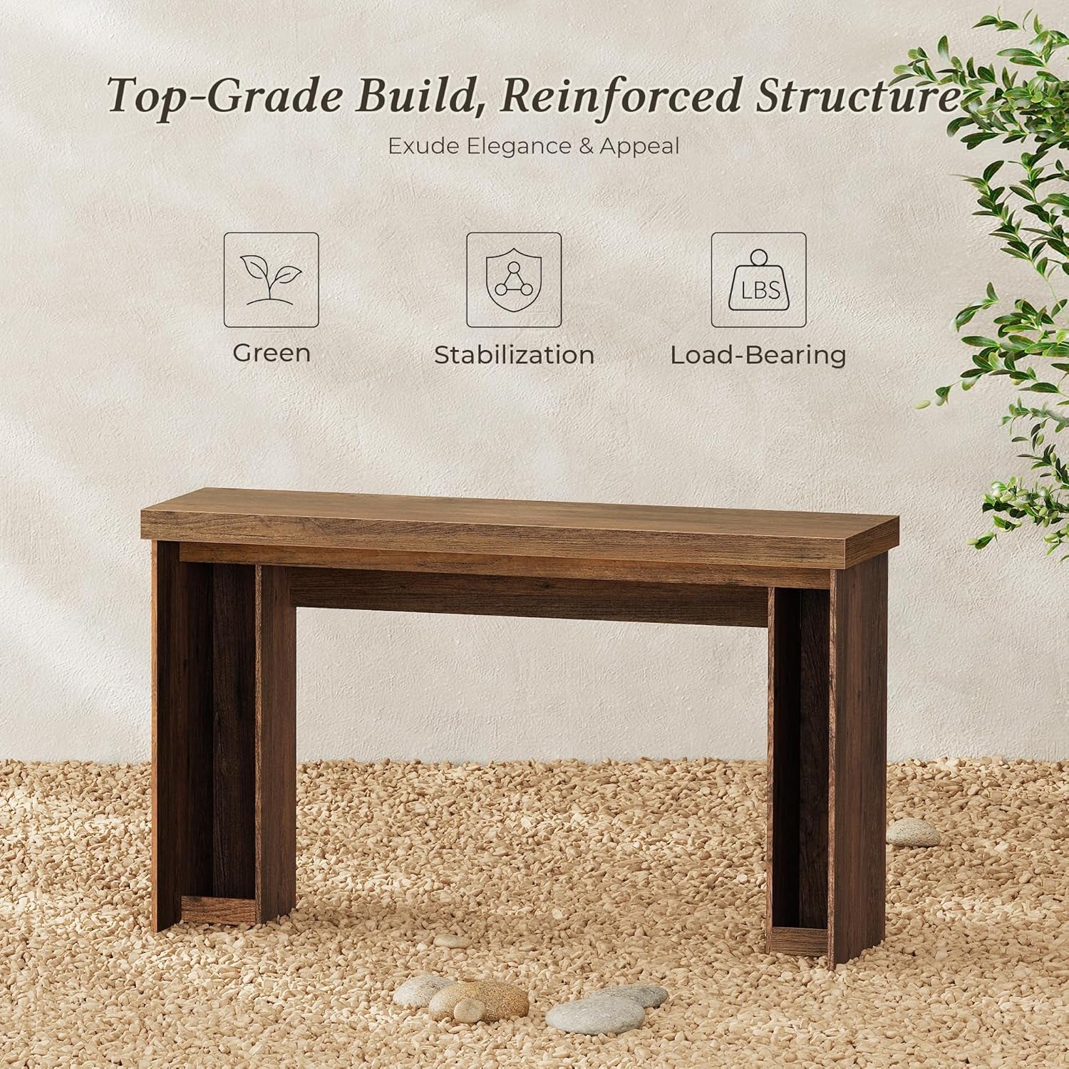 54 Inch Entryway Table, Retangular Console Table with Storage, Farmhouse Sofa Table behind the Couch, Long for Entrance, Hallway, Foyer, Living Room, Rustic Brown