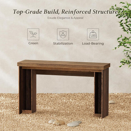 54 Inch Entryway Table, Retangular Console Table with Storage, Farmhouse Sofa Table behind the Couch, Long for Entrance, Hallway, Foyer, Living Room, Rustic Brown