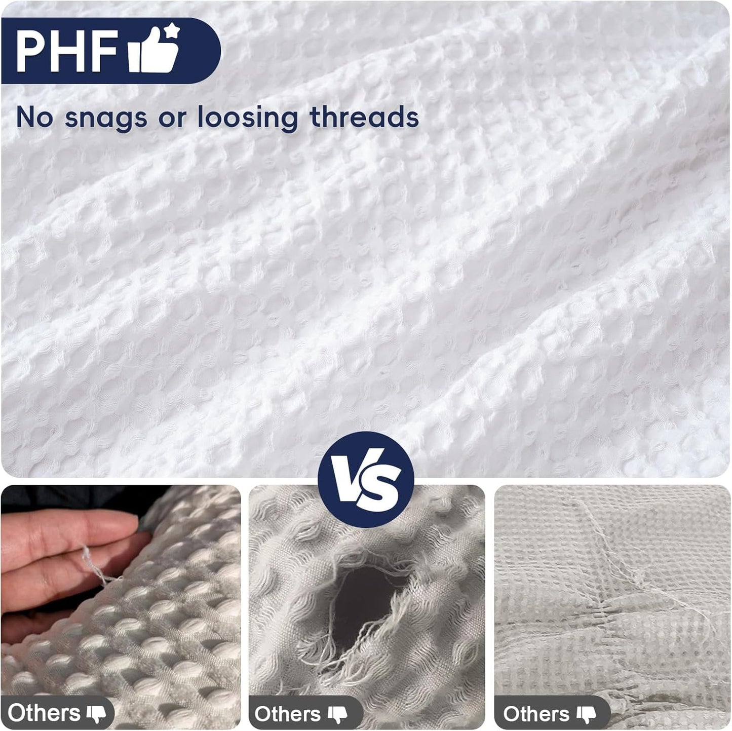 Ultra Soft Waffle Weave Pillow Shams King Size, No Insert, 2 Pack 20" X 36" Pillowcases,Breathable & Skin-Friendly Pillow Cases, Stylish Decorative Bed Pillow Cases Covers,White