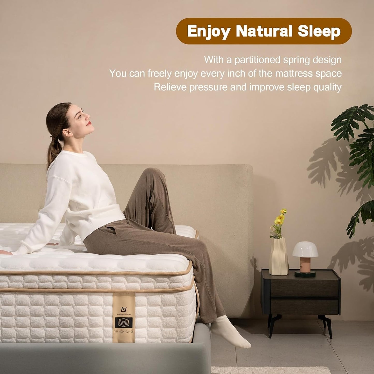 Full Size Mattress,12 Inch Hybrid Full Mattress in a Box with Memory Foam and Pocket Spring for Pressure Relief & Comfort Sleep & Zoned Support, Medium Firm,Certipur-Us