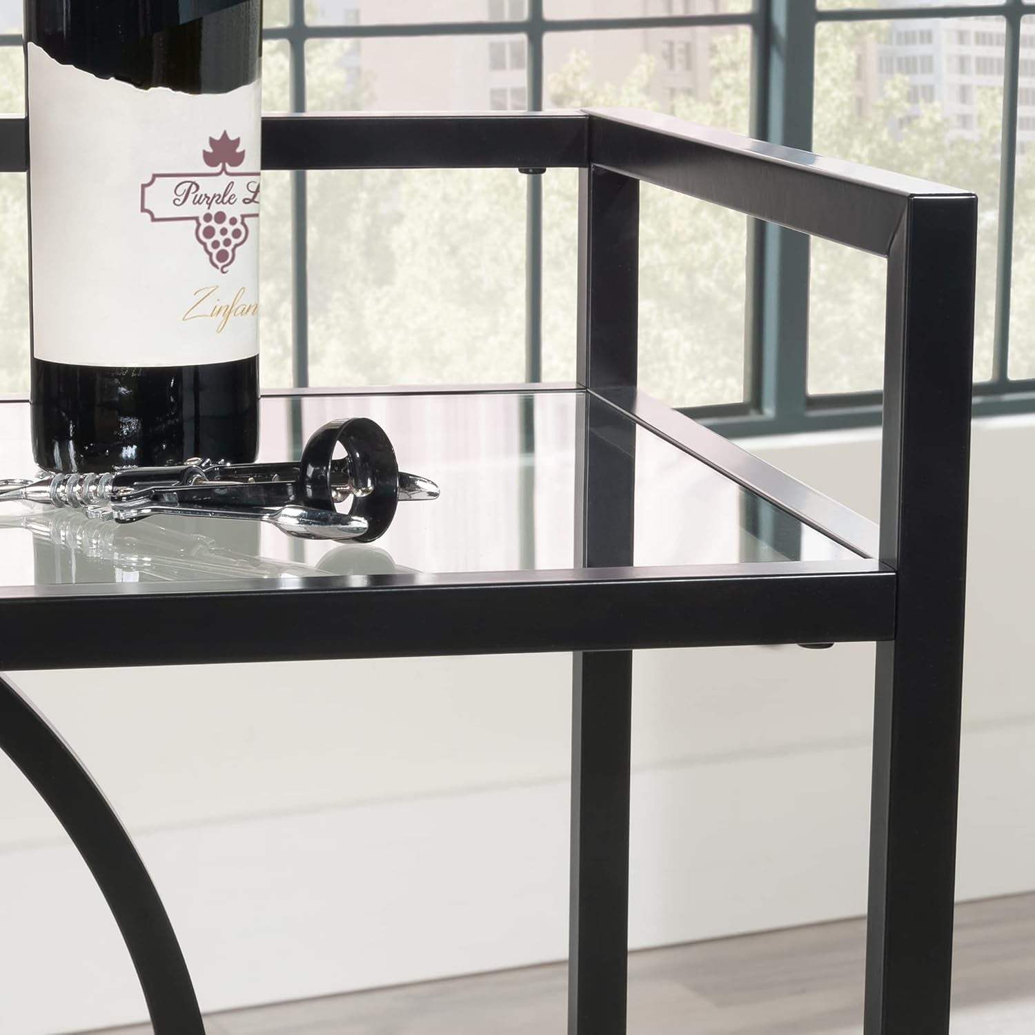 International Lux Bar Cart, Black Finish