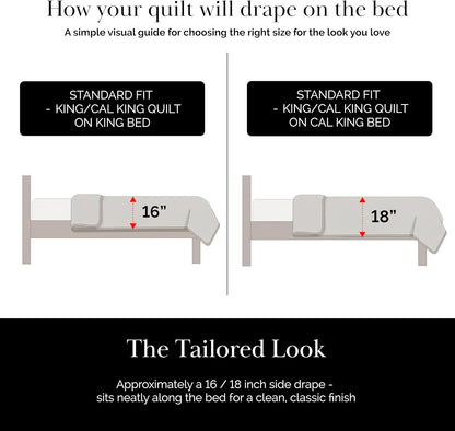 King Quilt Bedding Set with Shams, Coverlet Quilt King Size Bedspread, Luxury Bedding, Bed Spread for Kings/California Kings, Lightweight Quilted Coverlet, White Quilts
