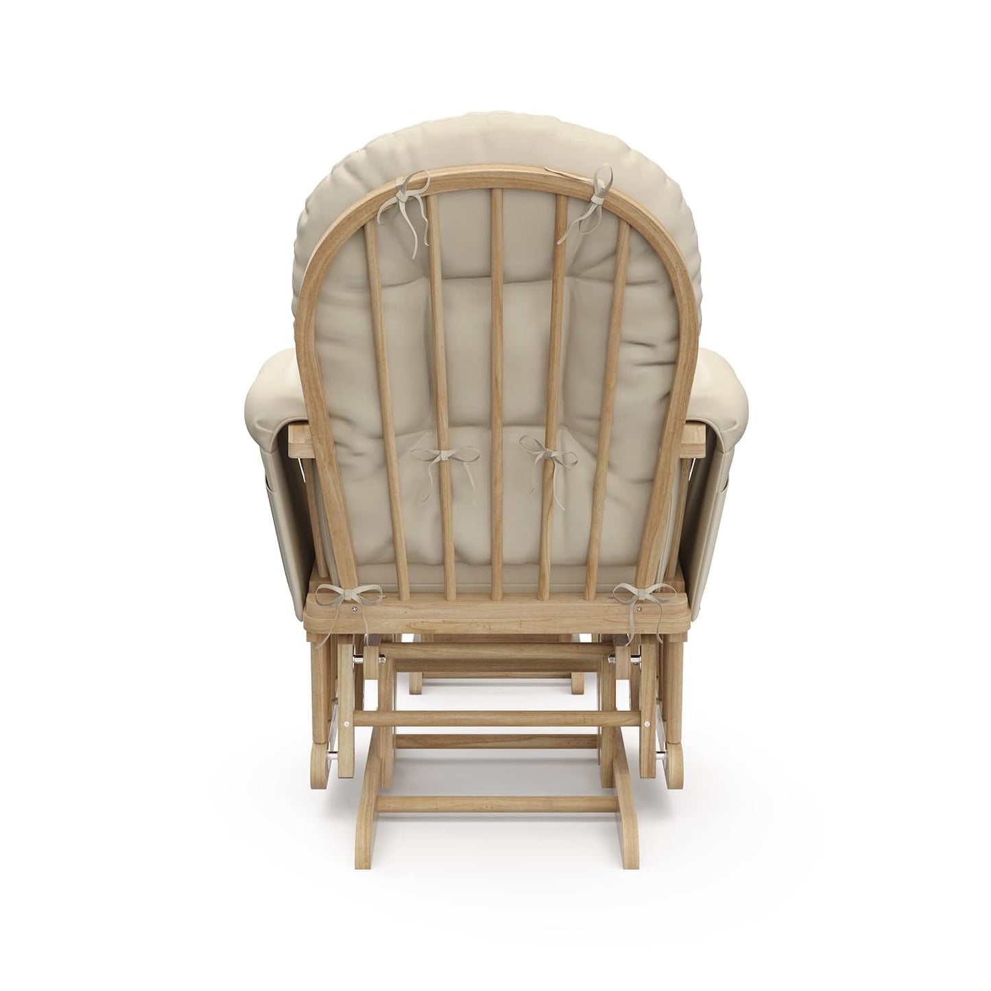 Premium Hoop Glider & Ottoman (Natural/Beige) — GREENGUARD Gold Certified Nursery Glider, Solid Wood Craftsmanship, Smooth-Gliding Nursery Chair and Ottoman, Award-Winning