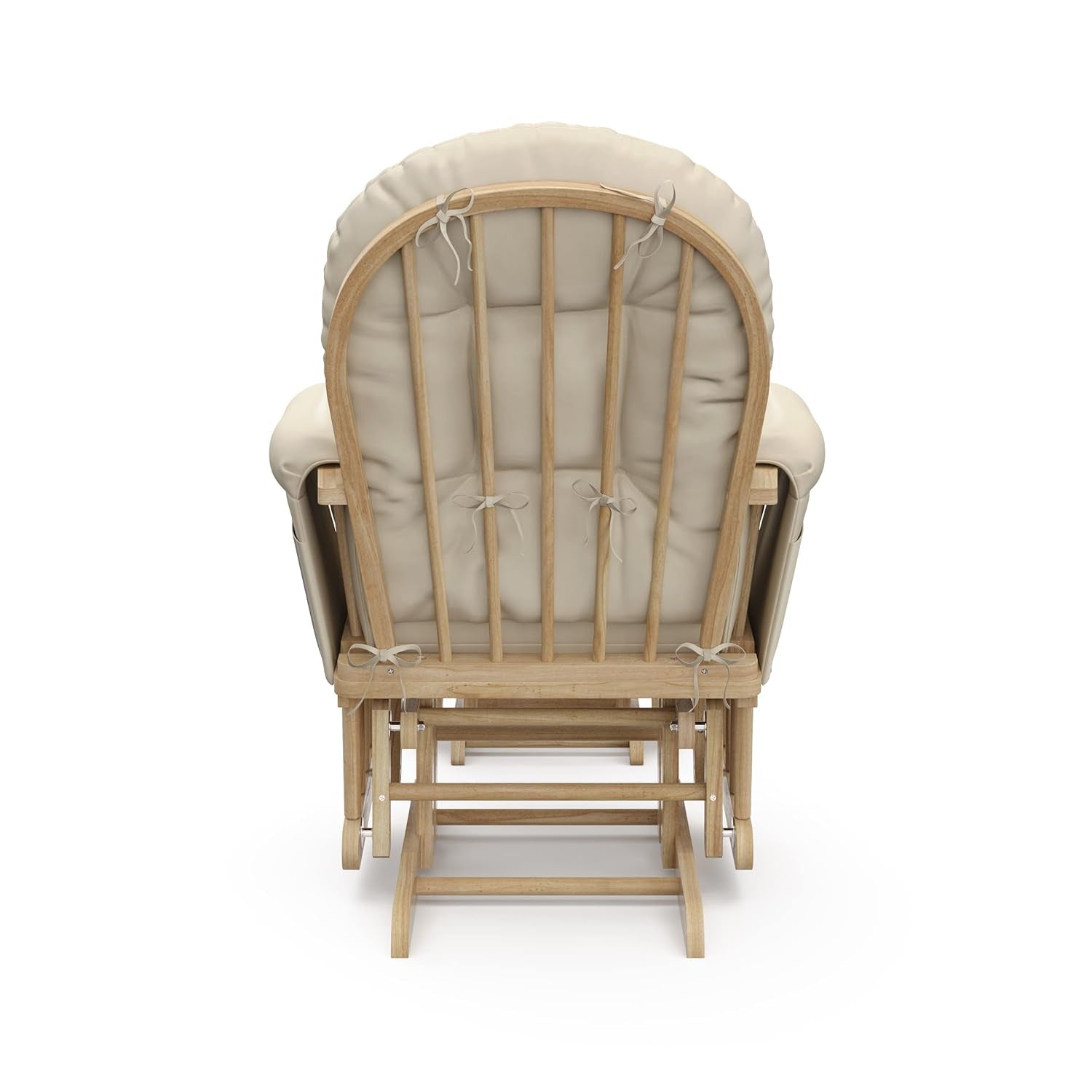 Premium Hoop Glider & Ottoman (Natural/Beige) — GREENGUARD Gold Certified Nursery Glider, Solid Wood Craftsmanship, Smooth-Gliding Nursery Chair and Ottoman, Award-Winning