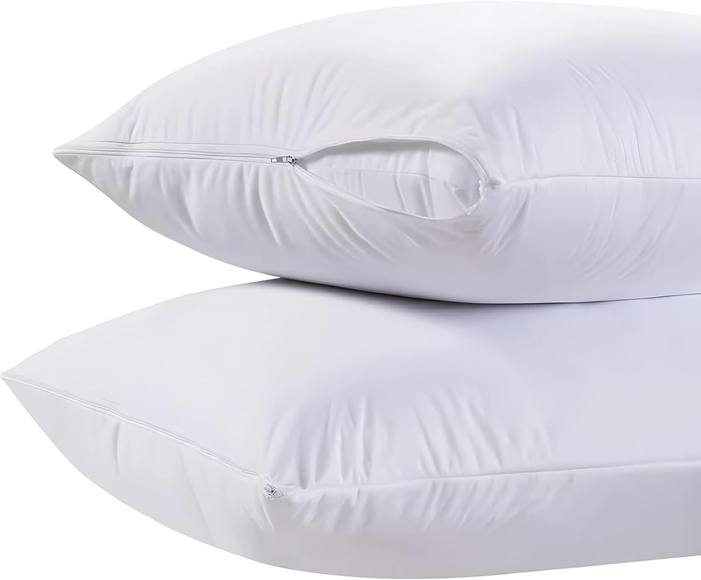 King Pillow Covers with Zipper 2 Pack - 20 X 36 Ultra-Soft, Cozy and Noiseless King Pillow Protector, 200 Thread Count, Fade-Resistant Pillow Shams