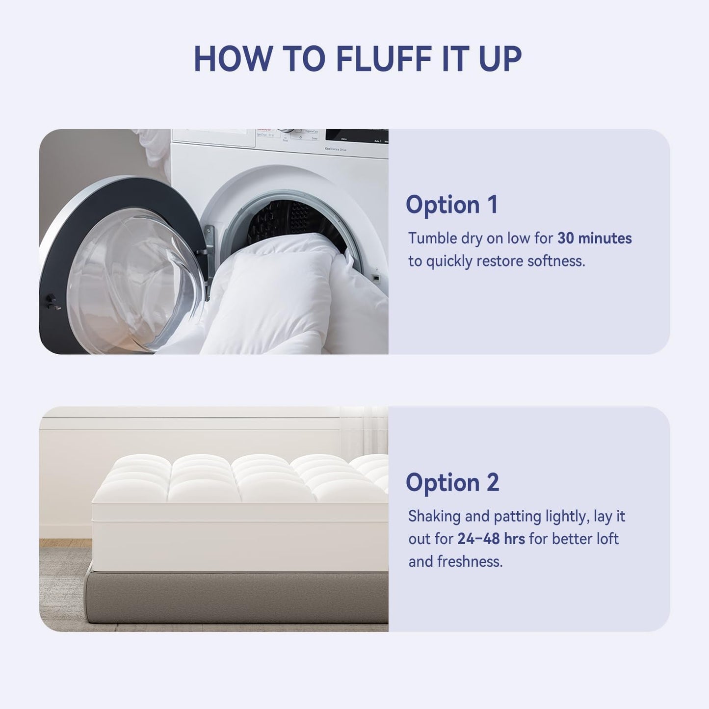 Queen Mattress Topper for Back Pain, Extra Thick Mattress Pad Cover, Plush Soft Pillowtop with Elastic Deep Pocket, Overfilled down Alternative Filling