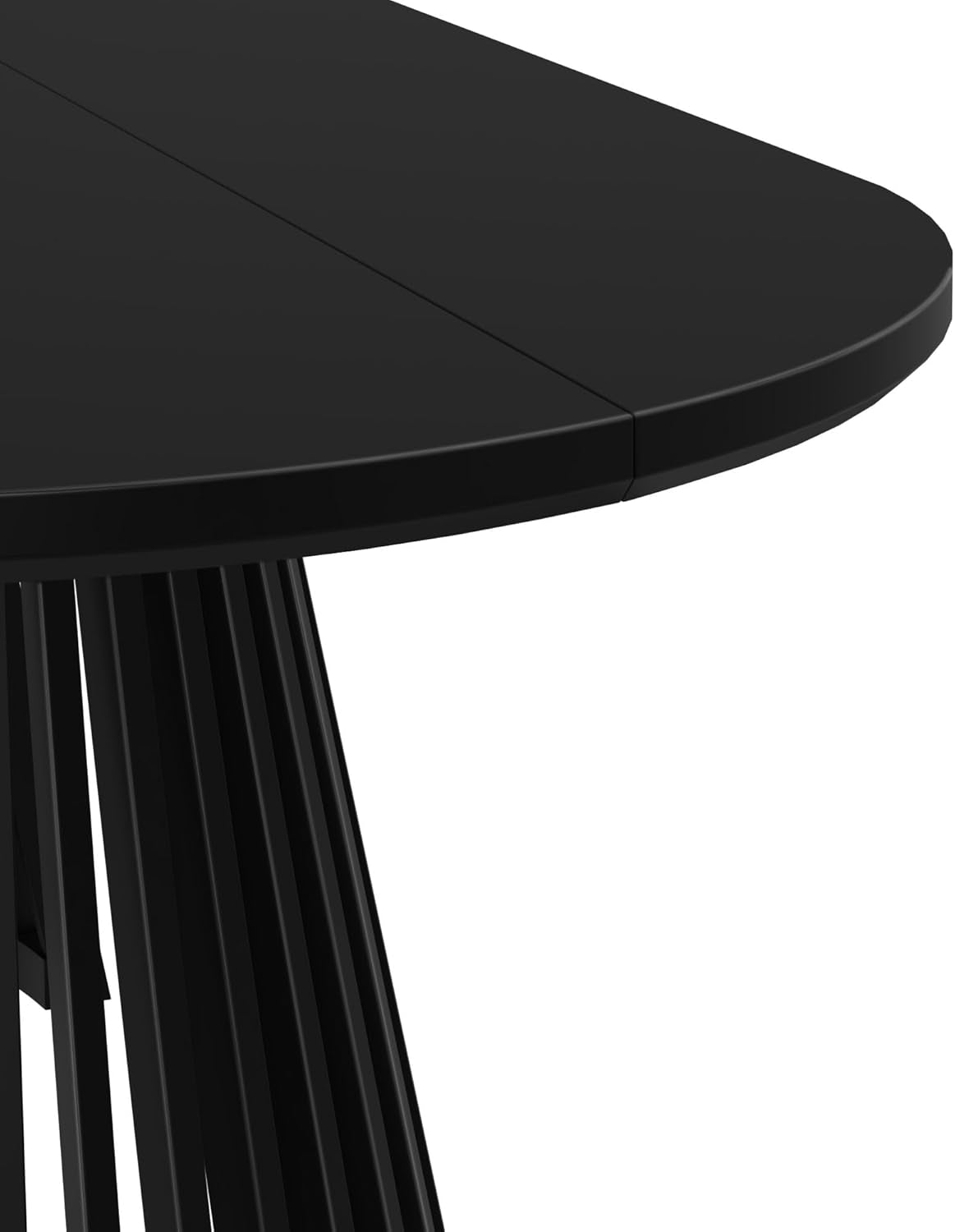 Lido Oval Dining Table, 72", round Wooden Minimalist Kitchen Table Fits 4 to 6, Black