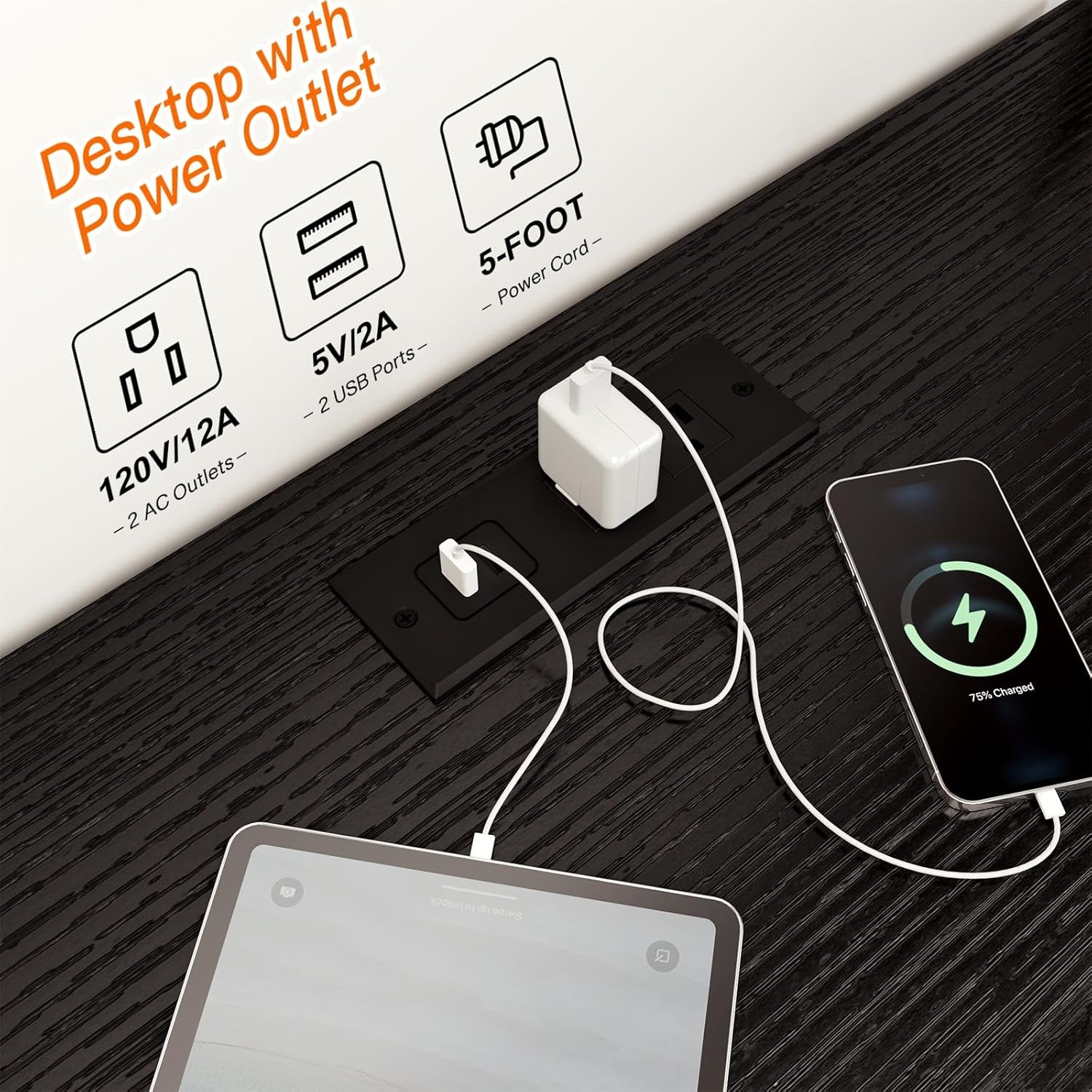 Dresser for Bedroom TV Stand for 55 Inch TV with Charging Station and LED Light, Fabric Chest of Drawers, 8 Drawer Kids Dressers for Boys Bedroom, Living Room, Closet (Black)