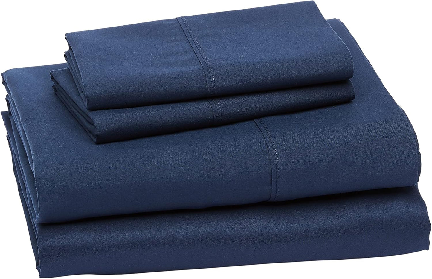 Lightweight Super Soft Easy Care Microfiber 4 Piece Bed Sheets Set with 14-Inch Deep Pockets, Queen, Navy Blue, Solid