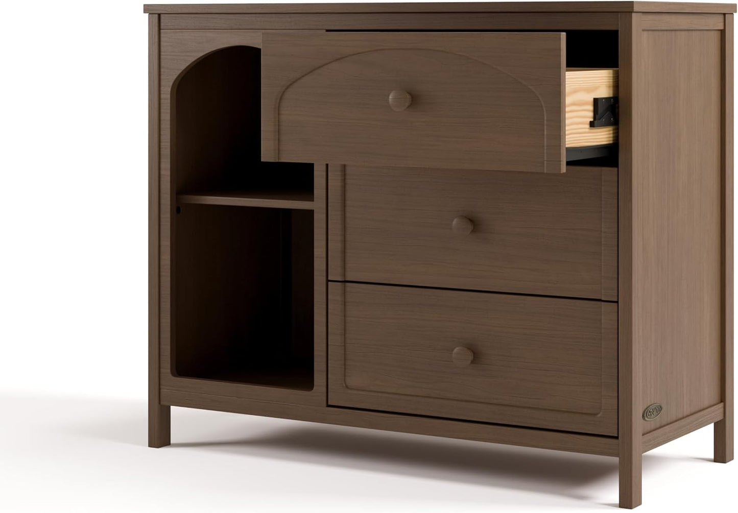 Olivia 3 Drawer Combo Dresser (Hazelnut) – GREENGUARD Gold Certified Baby Dresser, Kids Bedroom Storage Organizer, Interlocking Drawer System, Anti-Tip Kit Included