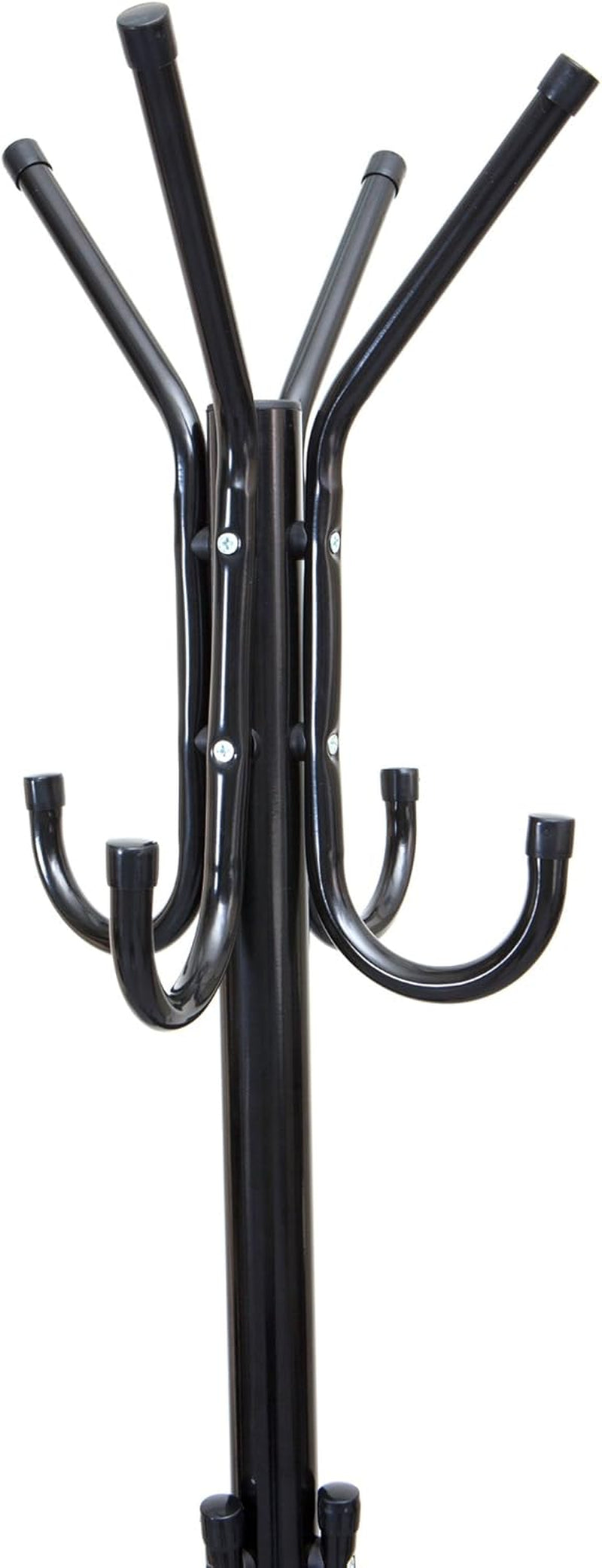 Freestanding Coat Rack, Multi-Tier Organizer for Office and Entryway, Metal, Black